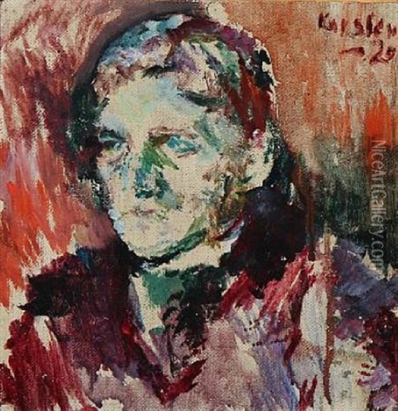 Portrait Of The Author Christian Rimestad (1878-1943) Oil Painting - Ludvig Peter Karsten