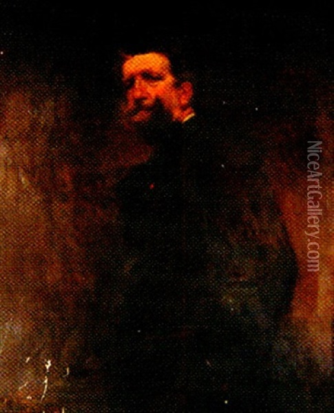 Portrait De Frantz Jourdain Oil Painting - Albert Besnard
