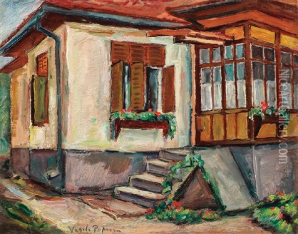 Casa De La Giurgiu Oil Painting - Vasile Popescu