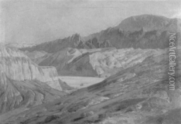 Panoramic Mountainous Landscape Oil Painting - Roderick Dempster Mackenzie