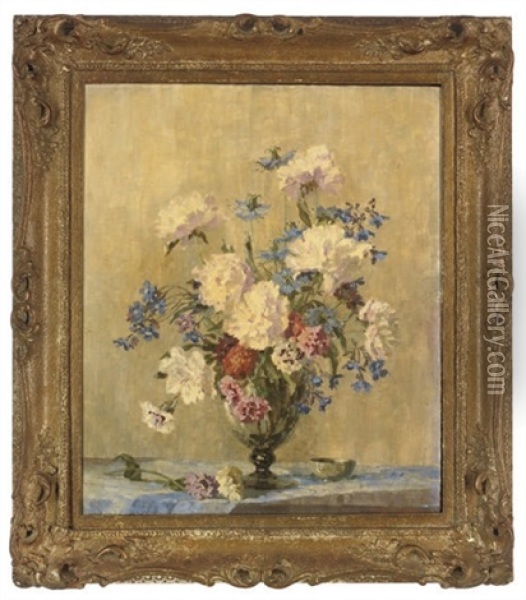Wildflowers In A Vase Oil Painting - Freda Marston