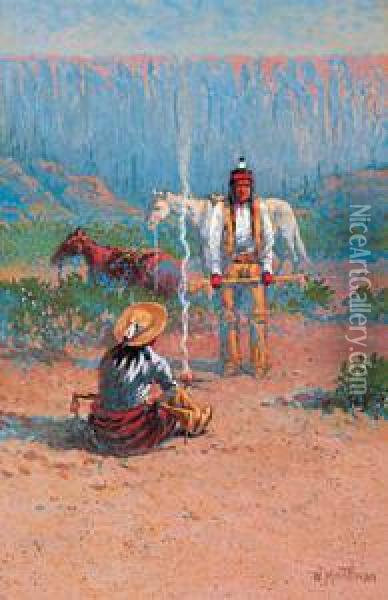 Sarino Canyon, Arizona Oil Painting - William Meuttman