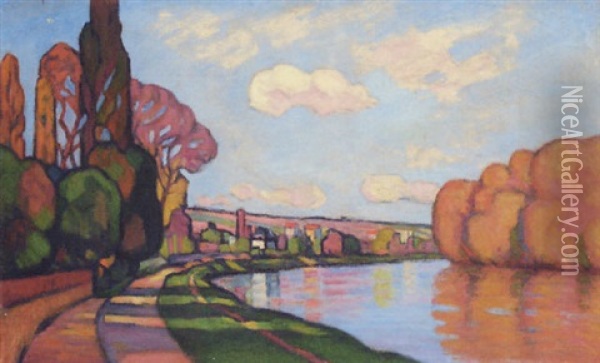 The Bend Of The River Oil Painting - Louis Le Bail