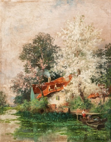 Spring In The Normandy Oil Painting - Adolf Kaufmann