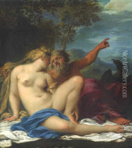 Jupiter And Juno Oil Painting - Bonaventura Lamberti