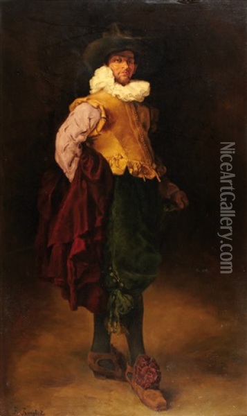 Portrait De Gentilhomme Du Xviieme Oil Painting - Ferdinand Victor Leon Roybet