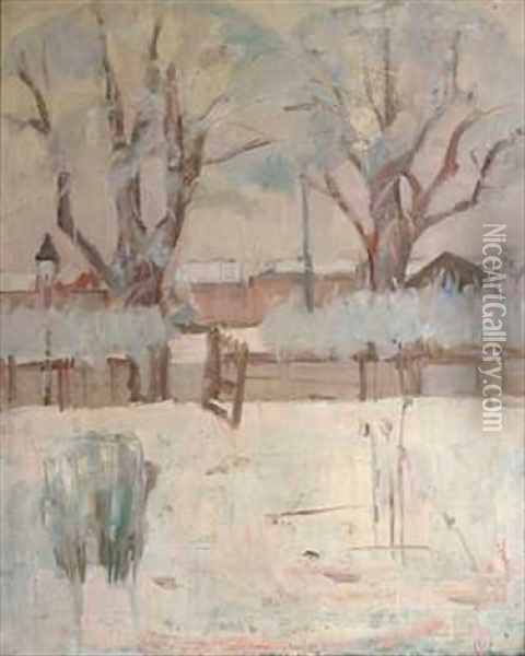 Vinter I Hagen Oil Painting - Henrik Louis Lund