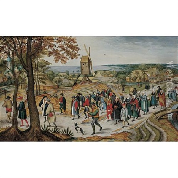 Peasant Wedding Procession Oil Painting - Pieter Brueghel the Younger