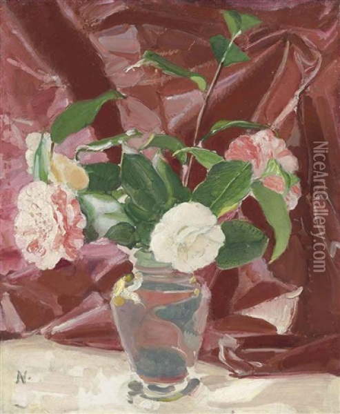 Camellias Oil Painting - William Nicholson