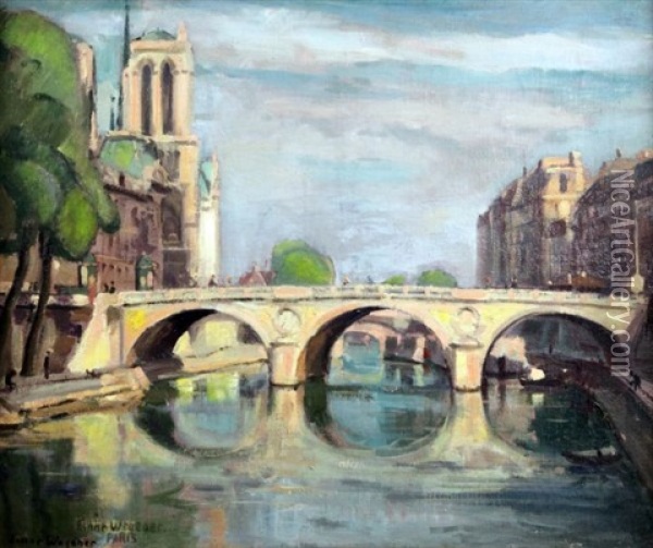 Le Pont, Saint Michel, Paris Oil Painting - Lili Elbe