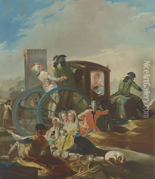 The Crockery Seller Oil Painting - Juan Brull Vinyoles