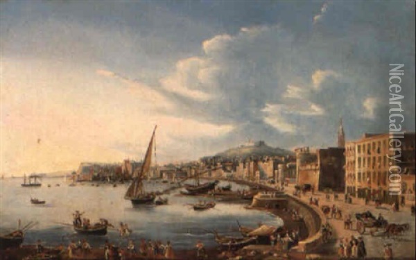 The Bay Of Naples Oil Painting - Salvatore Candido