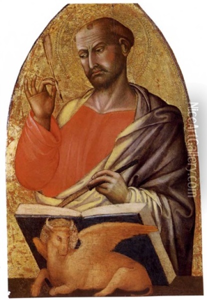 Der Evangelist Lukas Oil Painting - Martino di Bartolommeo di Biagio