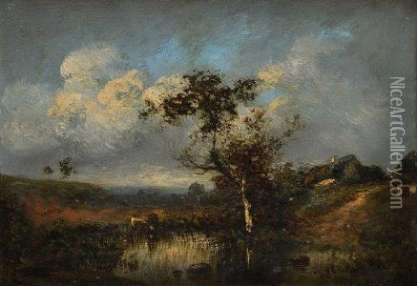 Paysage A Lamare Oil Painting - Jules Dupre