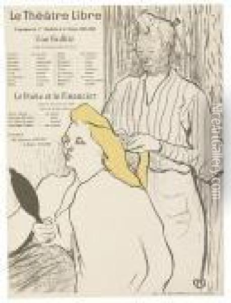 La Coiffure, Programme Du Theatre Libre. Oil Painting - Henri De Toulouse-Lautrec