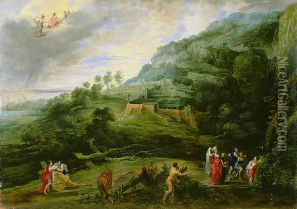 Olysses and Nausicaa 1635 Oil Painting - Lucas Van Uden