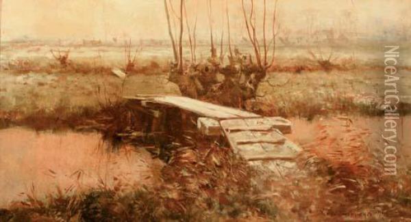 Ijzelmorgen: A Frosty Morning Oil Painting - Cornelis Vreedenburgh