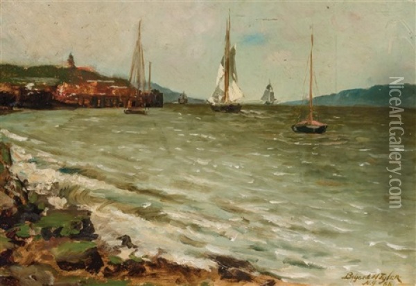 Boats On The Hudson Oil Painting - Bayard Henry Tyler