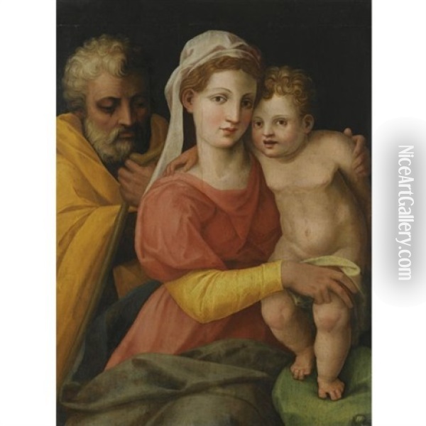 The Holy Family Oil Painting -  Perino del Vaga