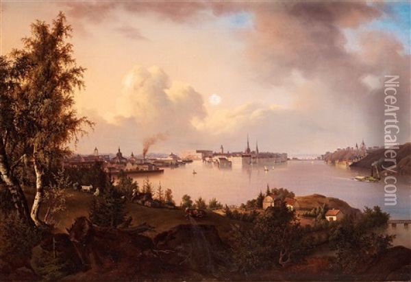 View Of Stockholm Oil Painting - Joseph Magnus Stack