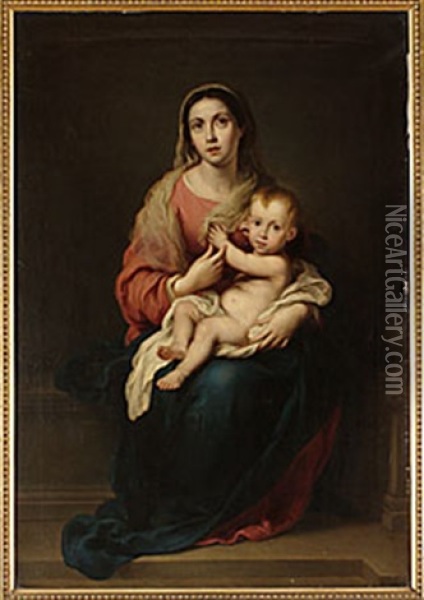 Madonna Med Barn (copy) Oil Painting - Bartolome Esteban Murillo
