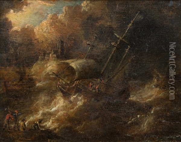 Sturmische See Oil Painting - Peter van den Velde