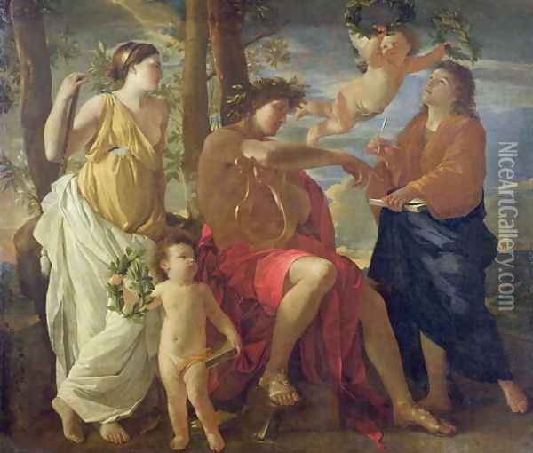 The Poets Inspiration Oil Painting - Nicolas Poussin