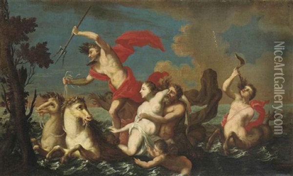 Neptune And Amphitrite Oil Painting - Filippo Lauri