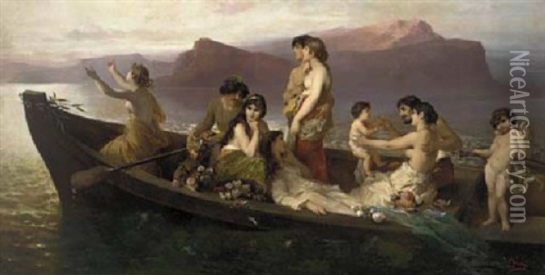 The Idyllic Voyage Oil Painting - Wilhelm Kray