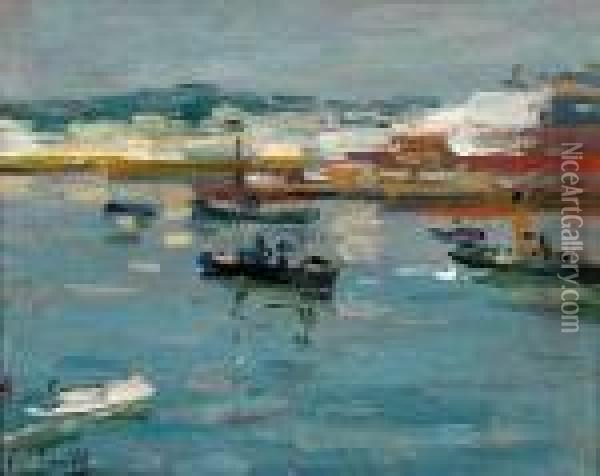Le Port De Tanger Oil Painting - Elie Anatole Pavil
