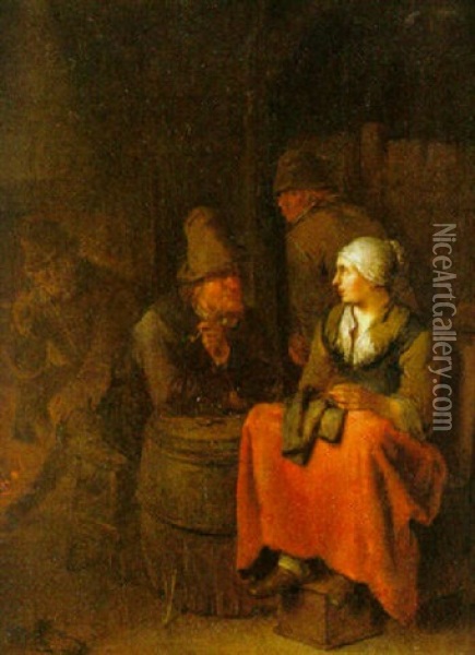 Interior Oil Painting - Egbert van Heemskerck the Younger