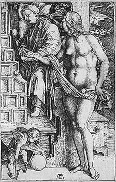 The Temptation Of The Idler (or The Dream Of The Doctor) Oil Painting - Albrecht Durer