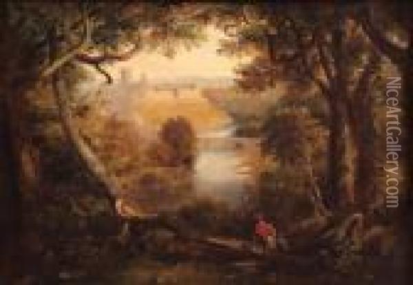 A View Of Richmond, Yorkshire Oil Painting - John Wilson Carmichael