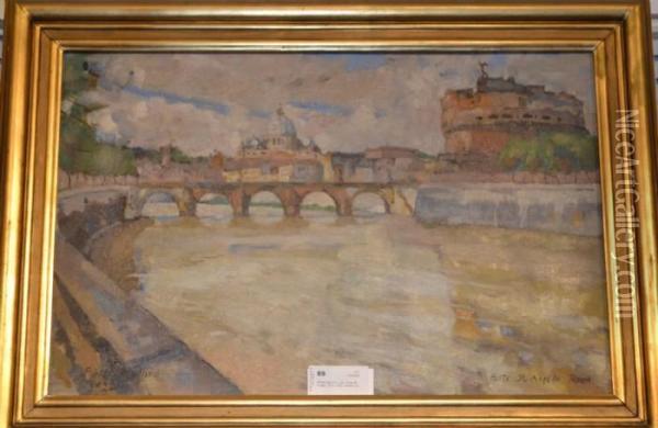 Ponte St. Angelo Oil Painting - Alfred Hedlund