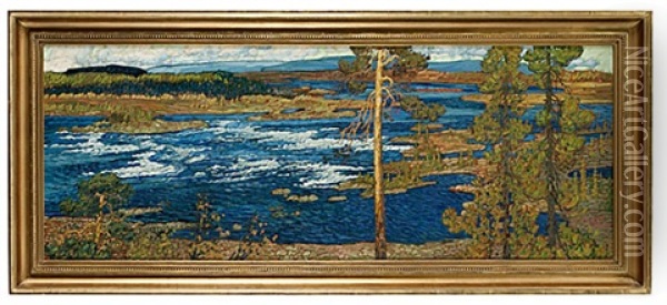 Hostdag I Porjus Oil Painting - Helmer Osslund