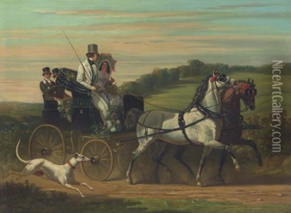 The Carriage Ride Oil Painting - Henri d'Ainecy Montpezat