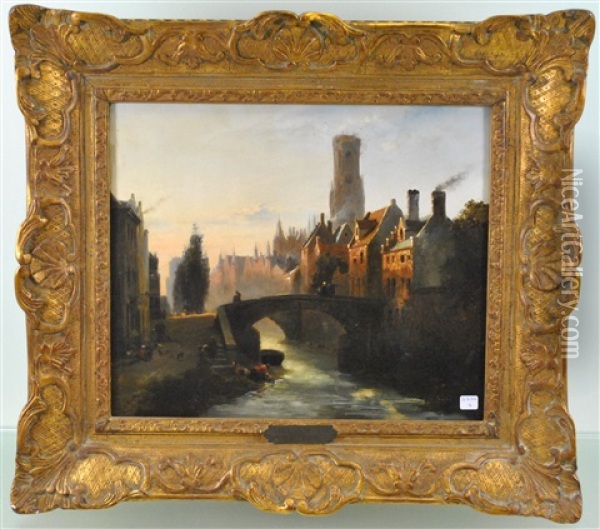 Vue De Bruges Oil Painting - Jean Baptiste van Moer