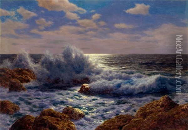 Lever De Lune (mediterranee) Oil Painting - Ivan Fedorovich Choultse