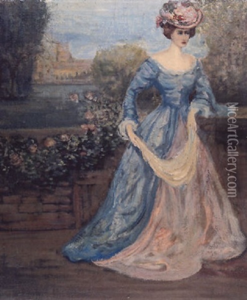 Lady Ottoline Morrell Oil Painting - Charles Conder