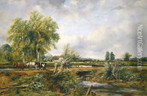 Pastoral landscape Oil Painting - Frederick Waters Watts