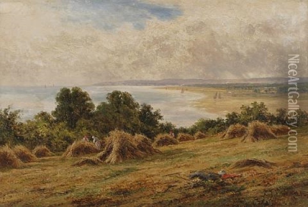 View Of The Coast Of Worthing In Sussex Oil Painting - Henry H. Parker