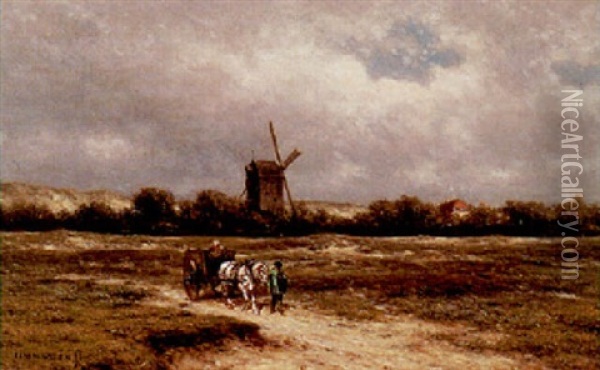 The Doesburgermolen, Ede Oil Painting - Jacob Jan van der Maaten