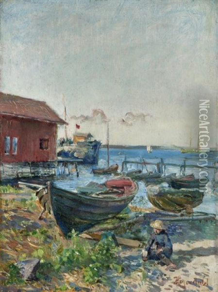 From Asgardstrand Oil Painting - Hans Olaf Heyerdahl