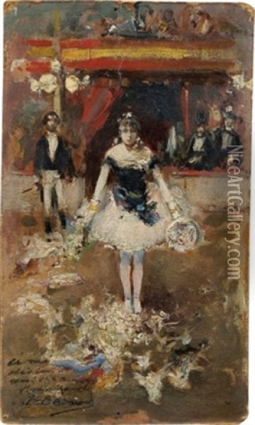 Danseuse Saluant Dans Un Cirque Oil Painting - Jean Beraud