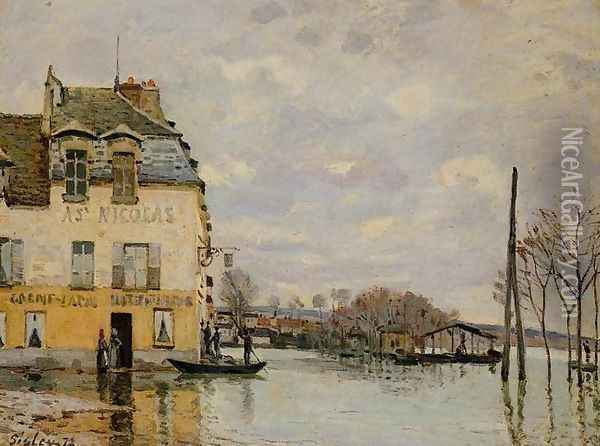 Flood at Port-Marly Oil Painting - Alfred Sisley