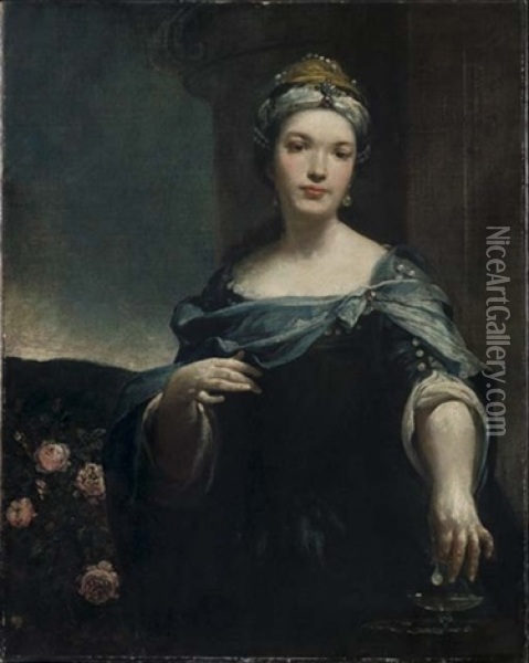 Ritratto Di Gentildonna In Veste Di Cleopatra Oil Painting - Giuseppe Maria Crespi