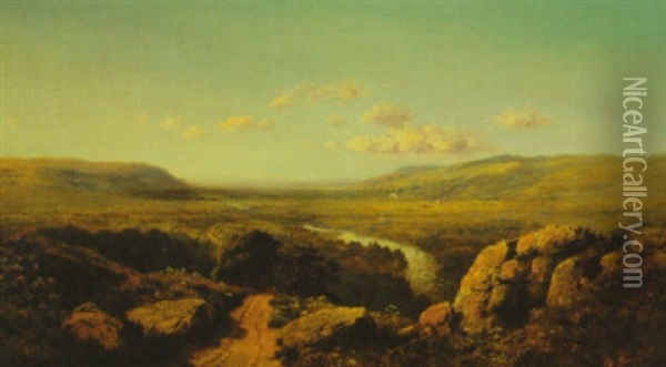 Landscape (near Yorkshire?) Oil Painting - Edmund John Niemann