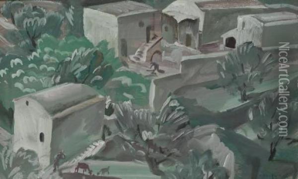 Etude Pour Des Scenes De Village A Capri Oil Painting - Alexander Evgenievich Yakovlev