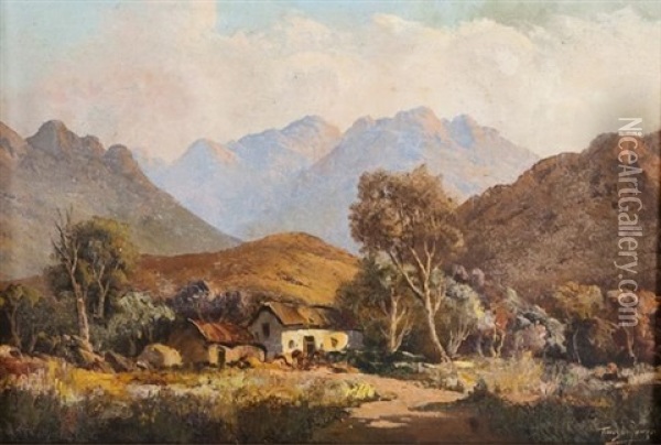 Distant Blue Mountains Oil Painting - Tinus de Jongh