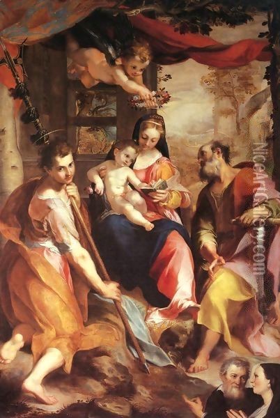 Virgin and Child with Sts Simon and Jude (Madonna di San Simone) Oil Painting - Federico Fiori Barocci